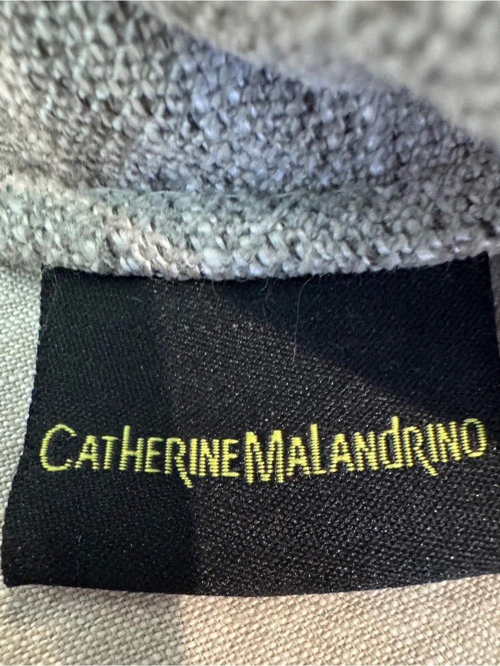 Catherine Malandrino Textured Lumbar Pillow - Gray with Gold-Toned Zipper Decor